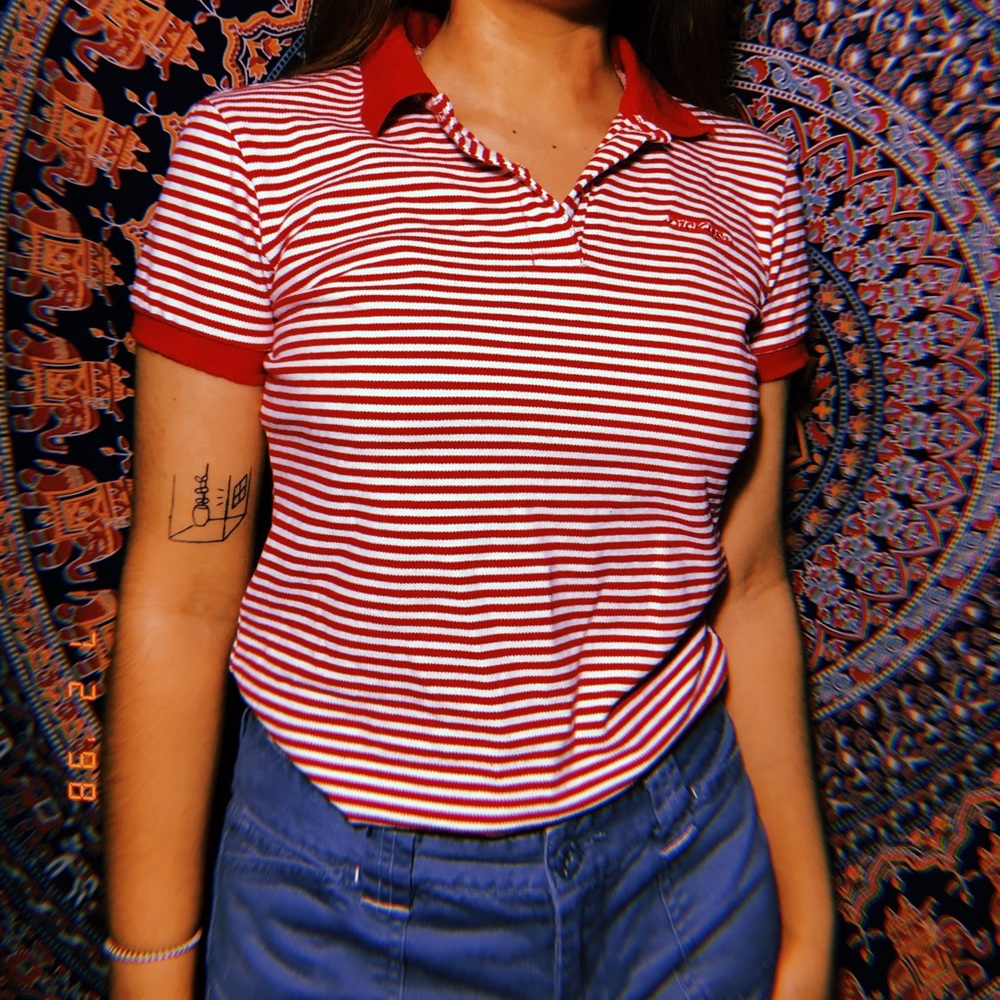 Collar striped shirt